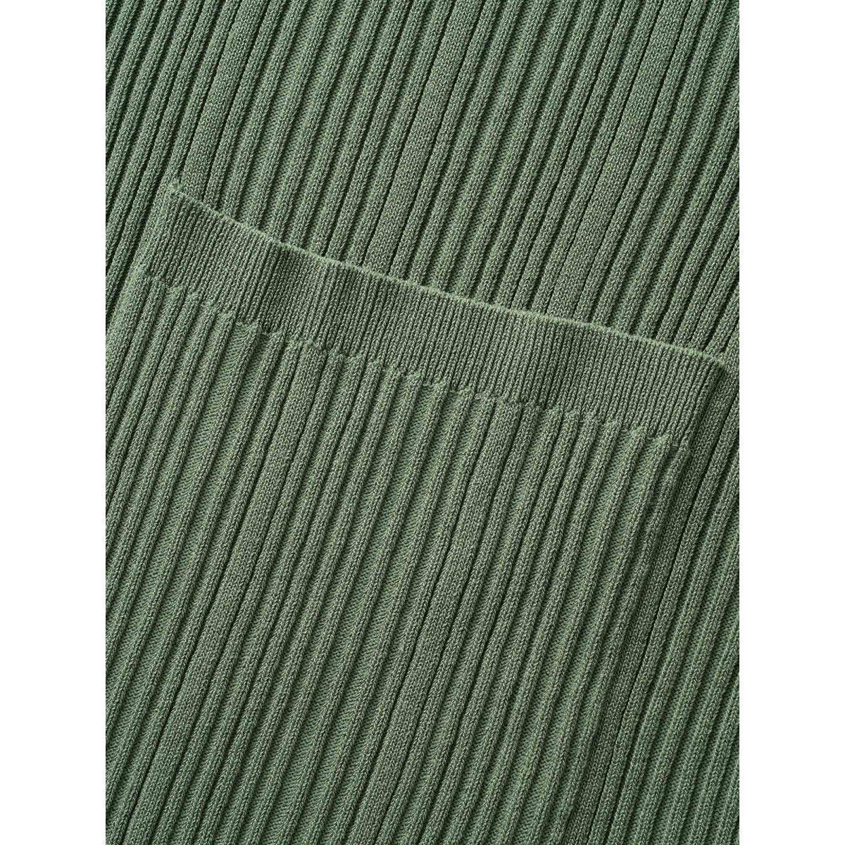 Plus Size Plain Textured Split Hem Patch Pocket Cardigan Greenbean Women Casual Loose Long Sleeve Everyday Cardigans BloomChic 22-24/3X Product Image