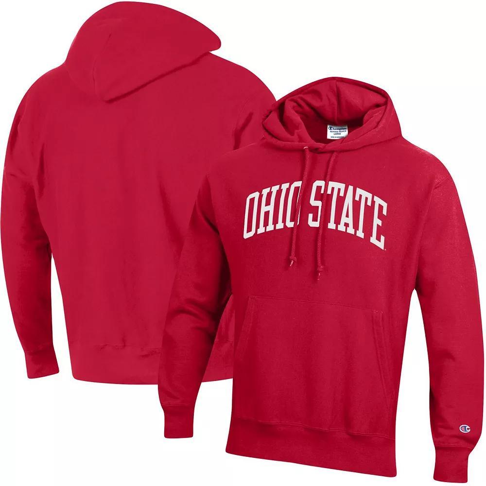 Men's Champion Scarlet Ohio State Buckeyes Team Arch Reverse Weave Pullover Hoodie, Size: Small, Red Product Image
