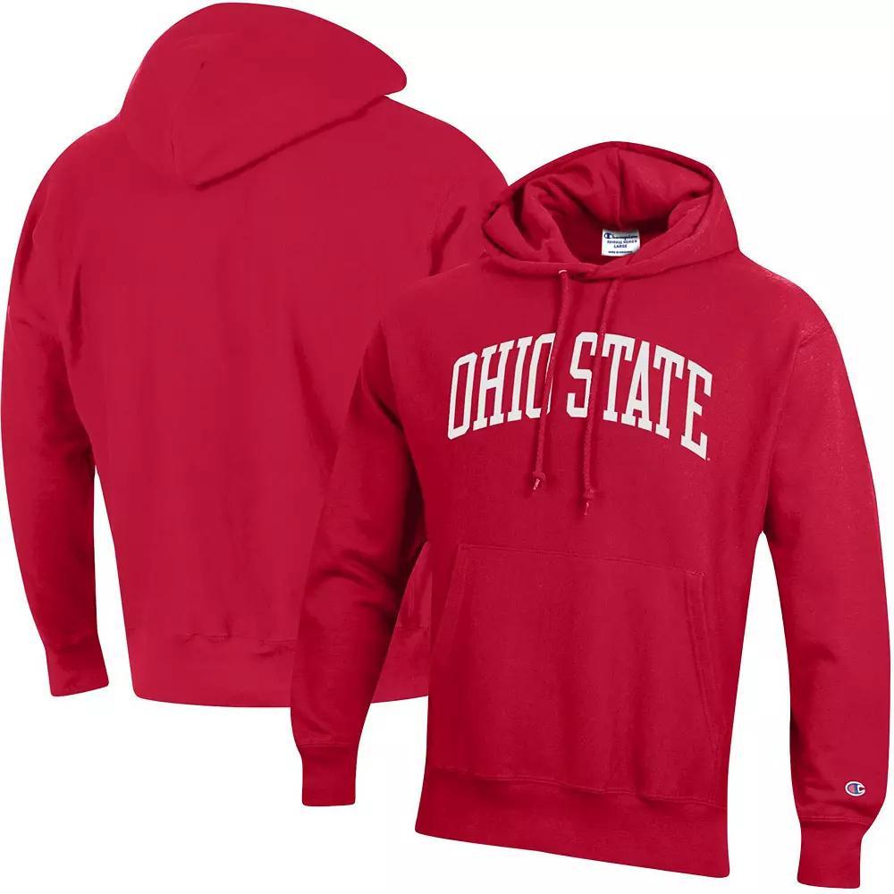 Men's Champion Scarlet Ohio State Buckeyes Team Arch Reverse Weave Pullover Hoodie, Size: Small, Red Product Image