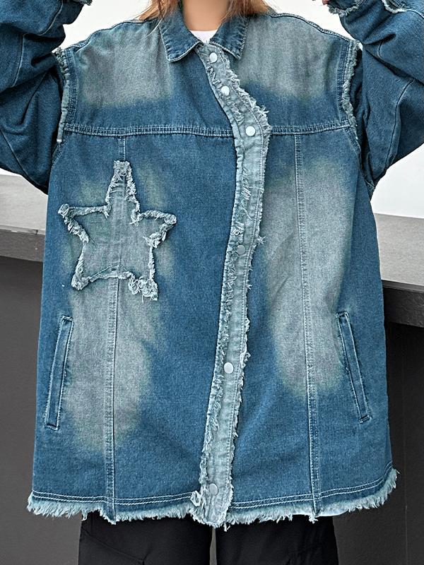 Washed Frayed Splice Jacket Product Image