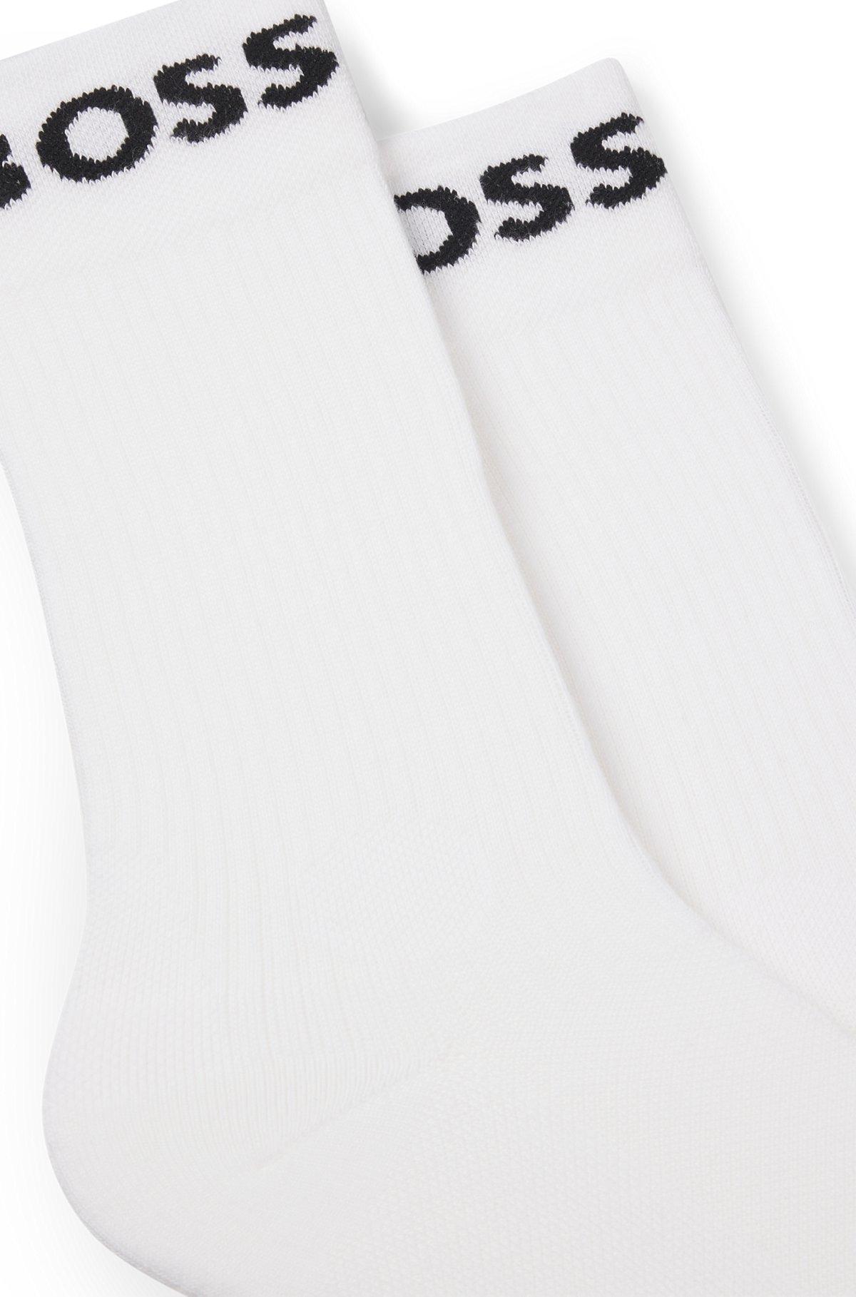 BOSS - Two-pack of quarter-length socks in stretch fabric - White Product Image