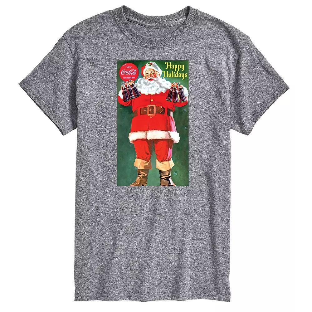 Big & Tall Coca-Cola Vintage Santa Graphic Tee, Men's,  Product Image