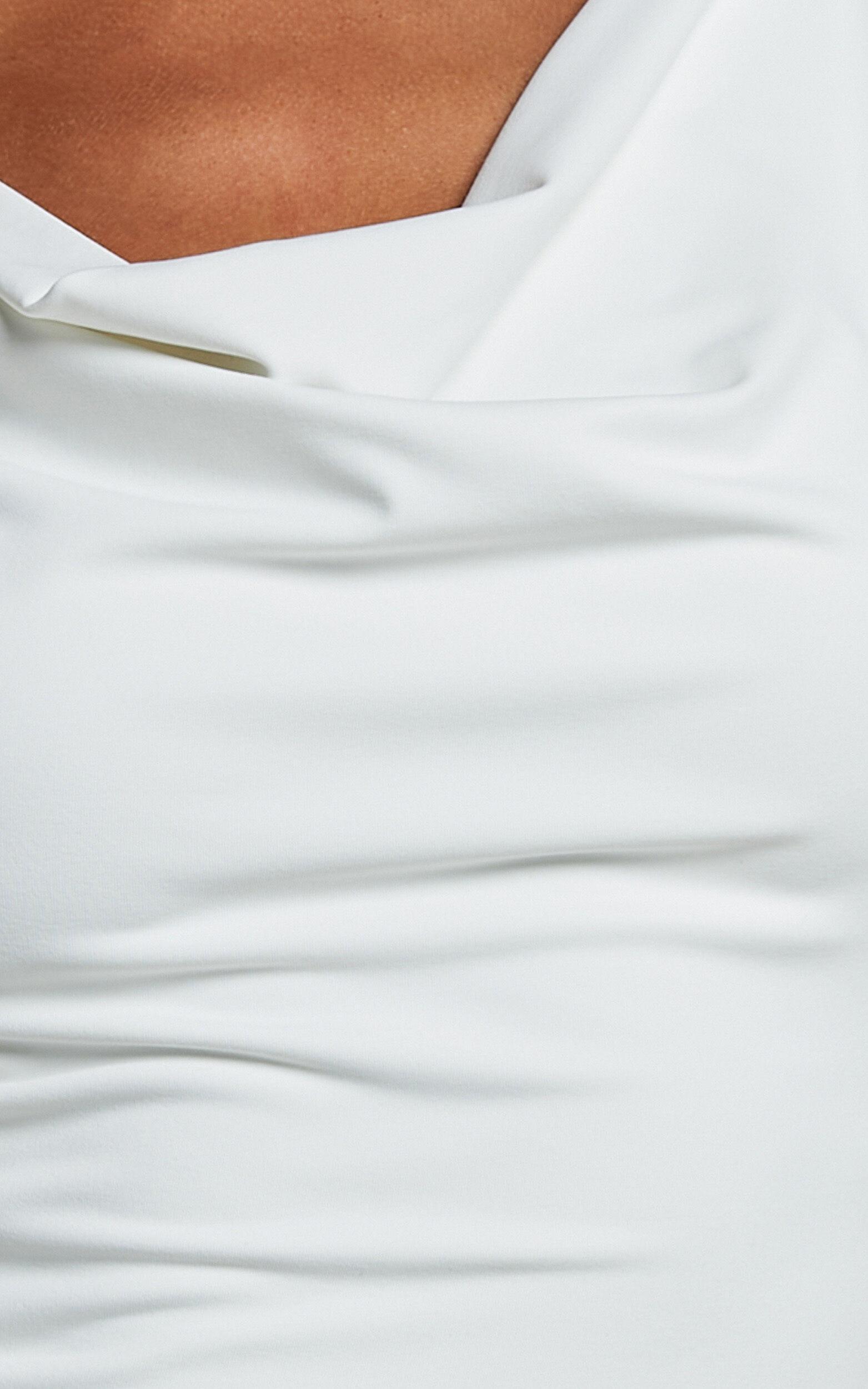 Doris Top - Cowl Neck Crop Top in White Product Image