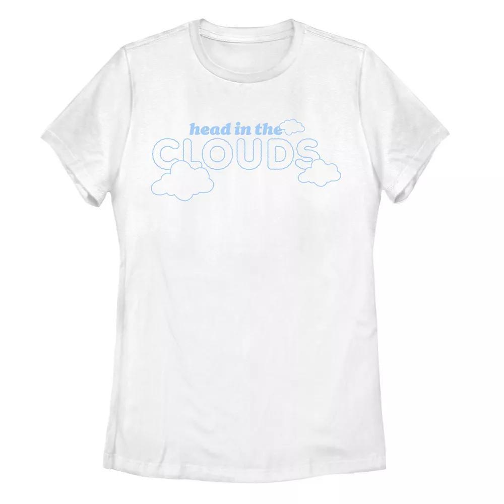 Juniors' Head In The Clouds Line Art Graphic Tee, Girl's, Size: XXL, White Product Image