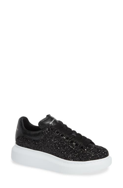 Womens Glitter Leather Platform Sneakers Product Image