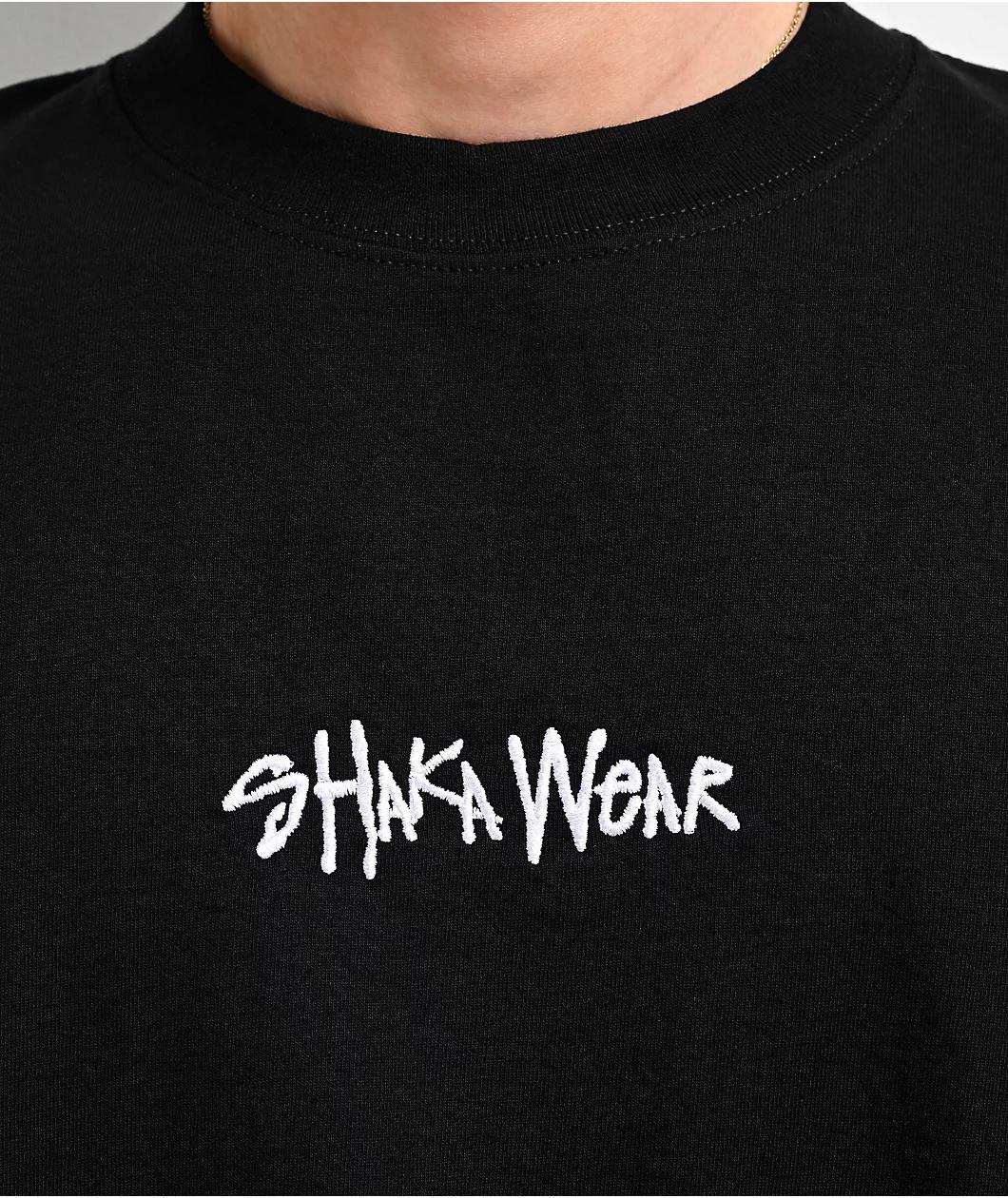 Shaka Wear Embroidered Logo Black Heavyweight T-Shirt Product Image