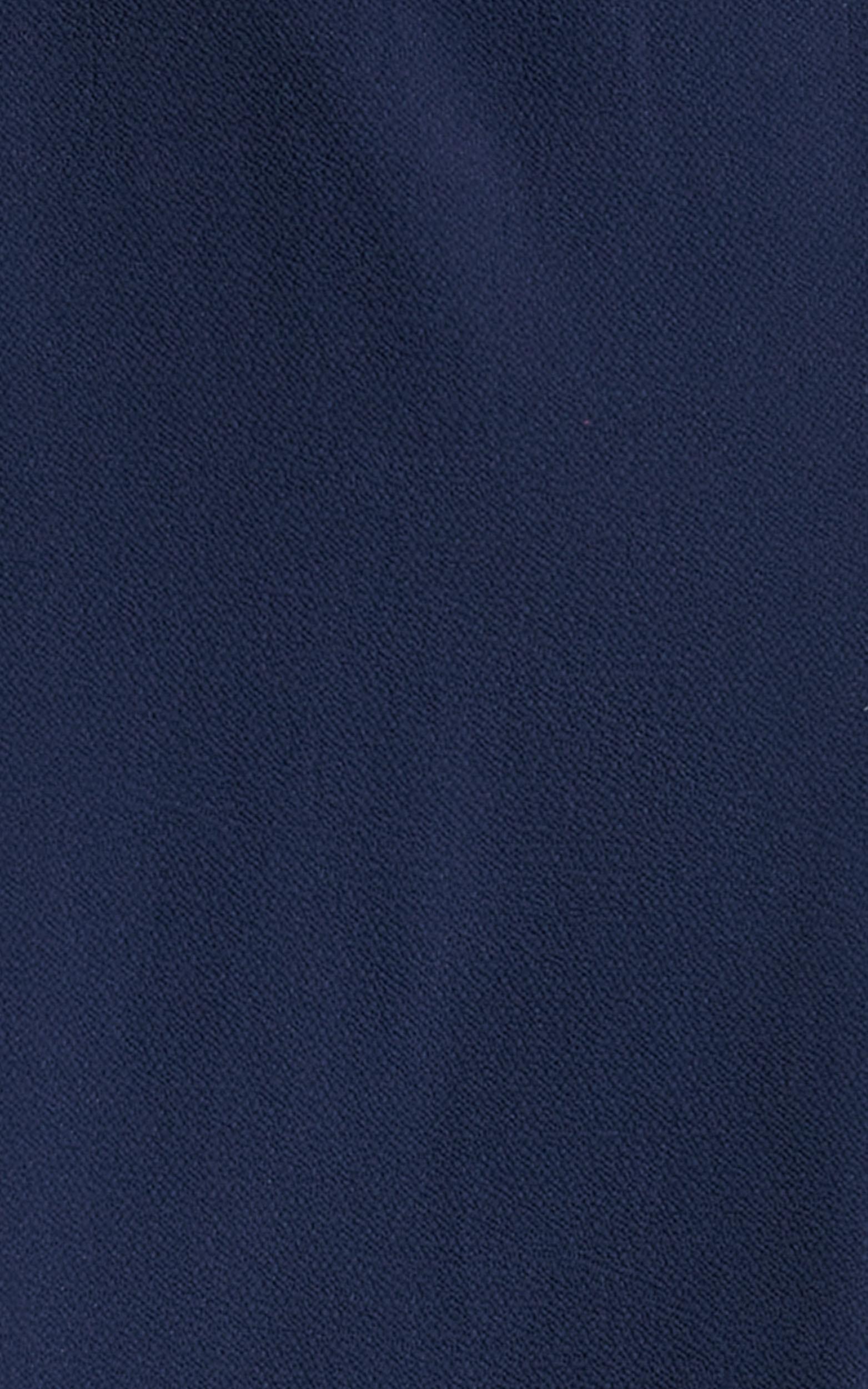 More Than This Maxi Dress - Ruffle Strap Thigh Split Dress in Navy Product Image