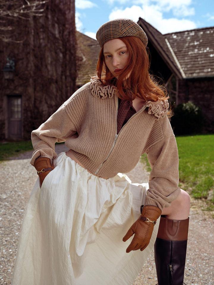 Billie Poplin Midi Skirt — Ivory Product Image