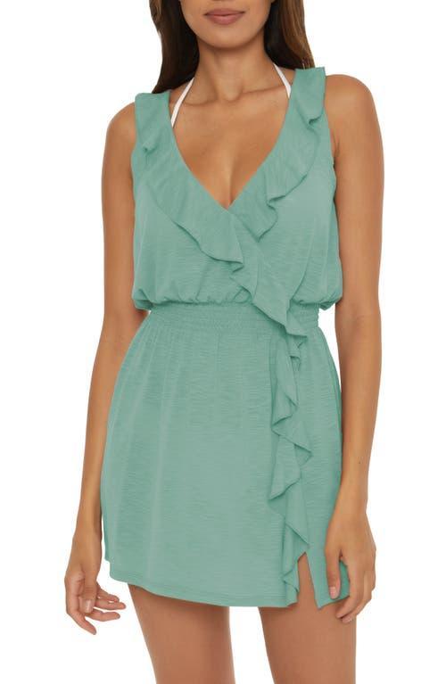 BECCA Breezy Basic Cascade Ruffle Dress (Mineral) Women's Swimwear Product Image