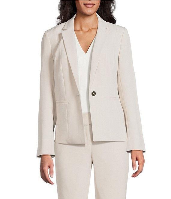 Kasper Crepe Panel Seamed One-Button Jacket Product Image