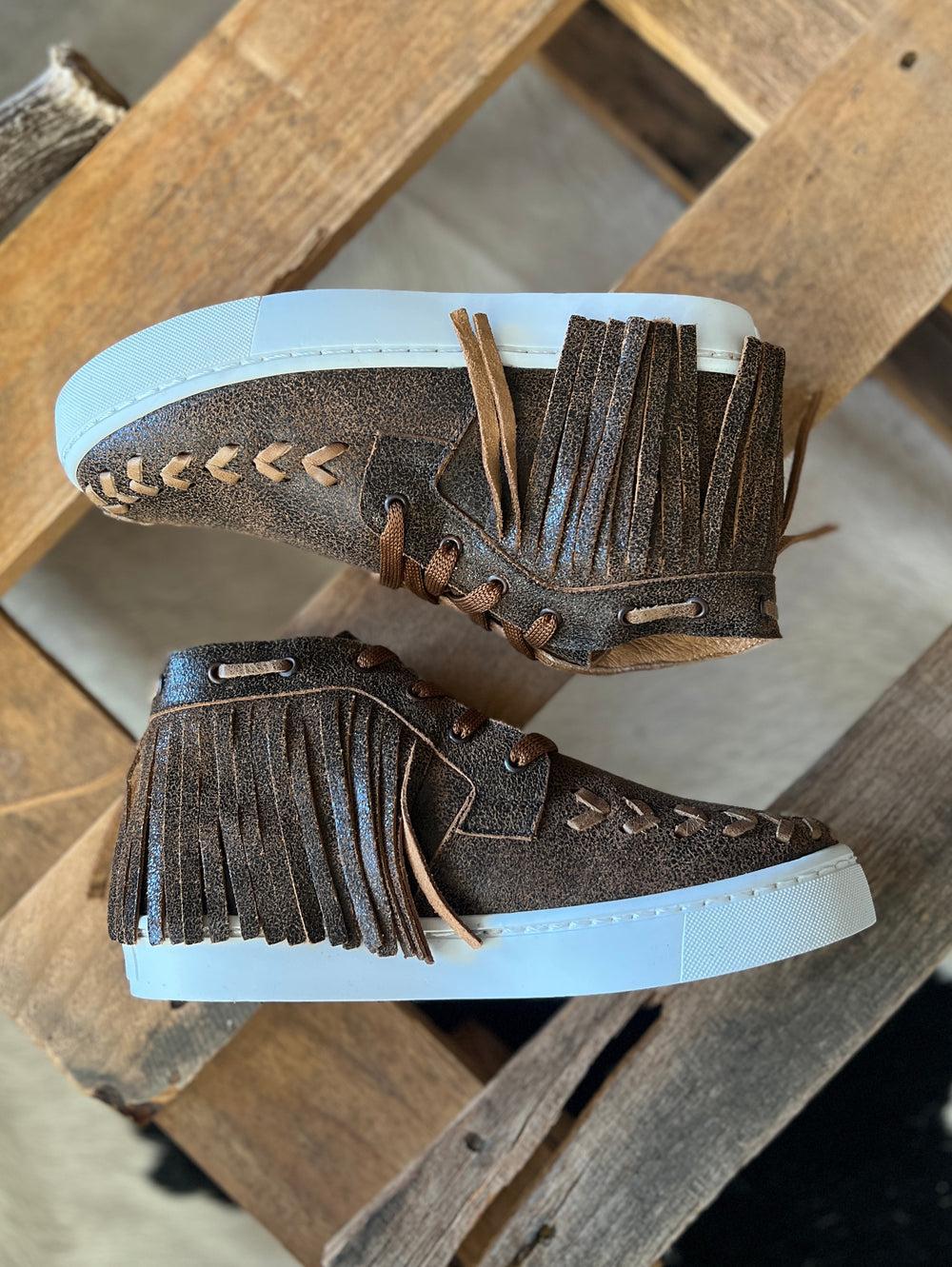 Agave Sky Leather Sneaker with Fringe Product Image