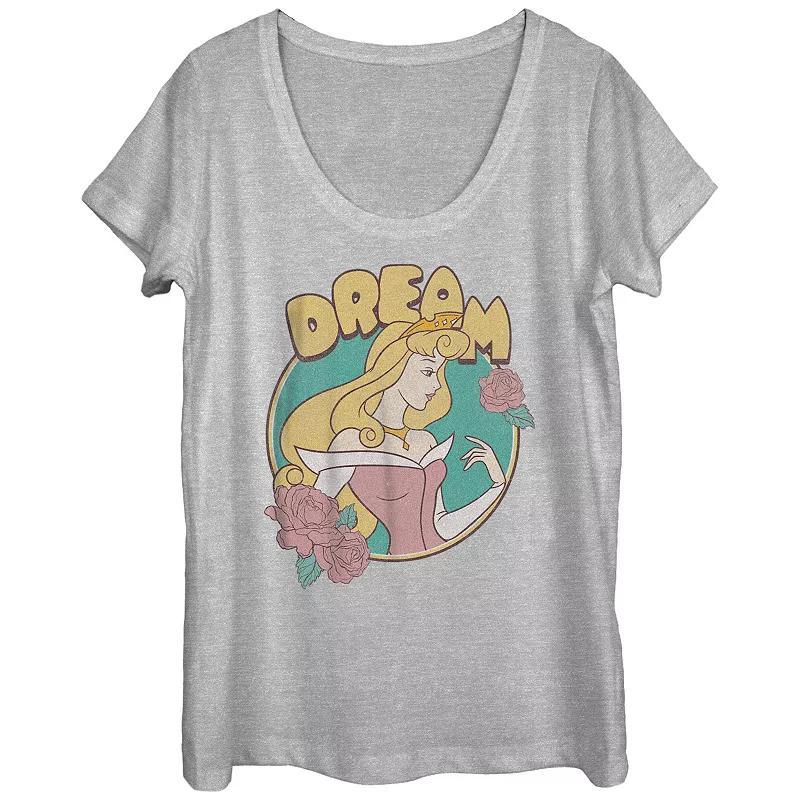 Disney's Sleeping Beauty Juniors' Aurora Bubble Dream Flower Circle Graphic Tee, Girl's, Size: Medium, Athletic Grey Product Image
