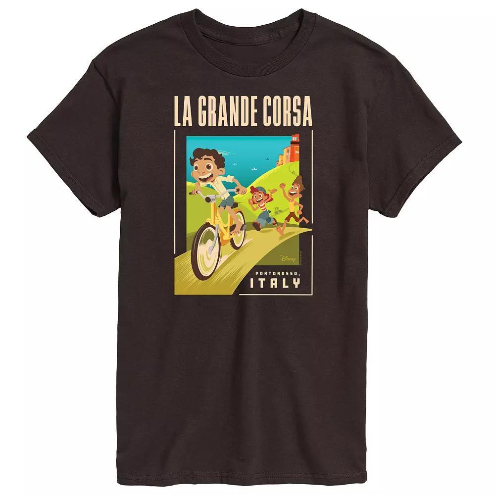 Disney's Luca Men's La Grande Postcard Graphic Tee, Size: Medium, Dark Brown Product Image