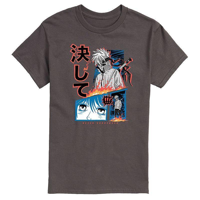 Mens Anime Never Surrender Tee Grey Product Image