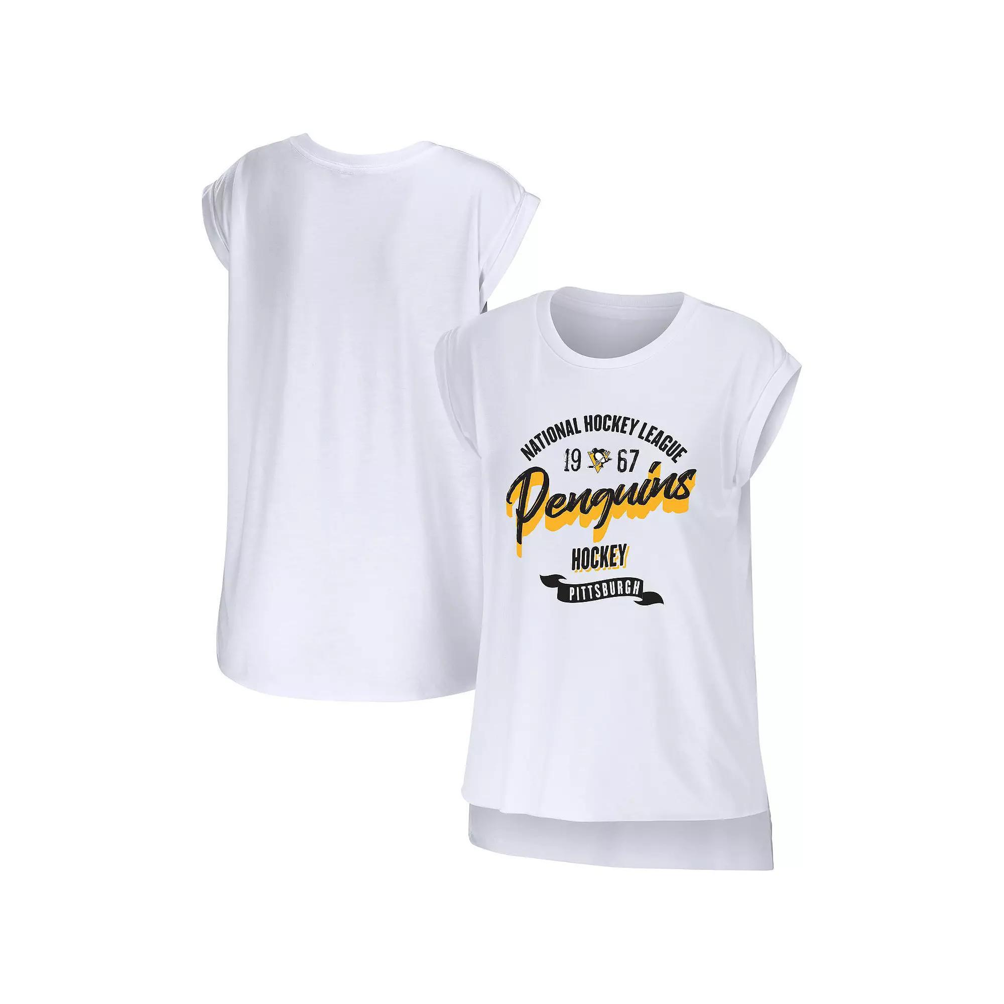 Women's WEAR by Erin Andrews White Pittsburgh Penguins Domestic Tank Top,  Product Image