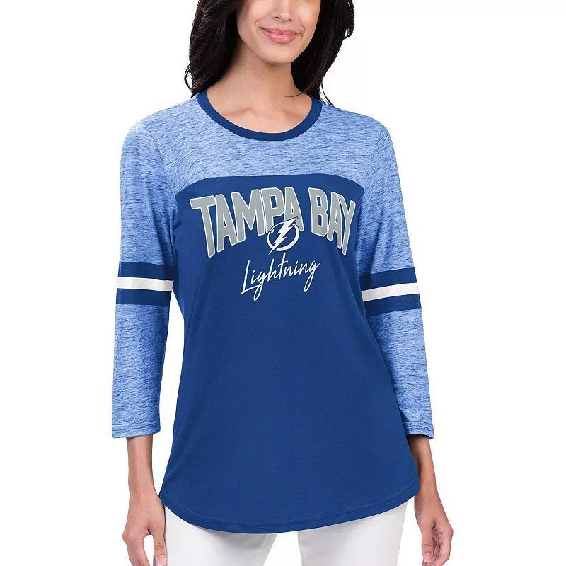 Womens G-III 4Her by Carl Banks Blue Tampa Bay Lightning Play The Game 3/4-Sleeve T-Shirt Product Image