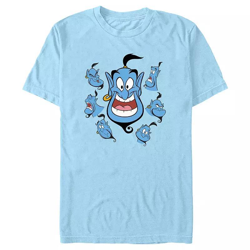 Disney's Aladdin Genie Funny Faces Men's Graphic Tee, Size: Small, Light Blue Product Image