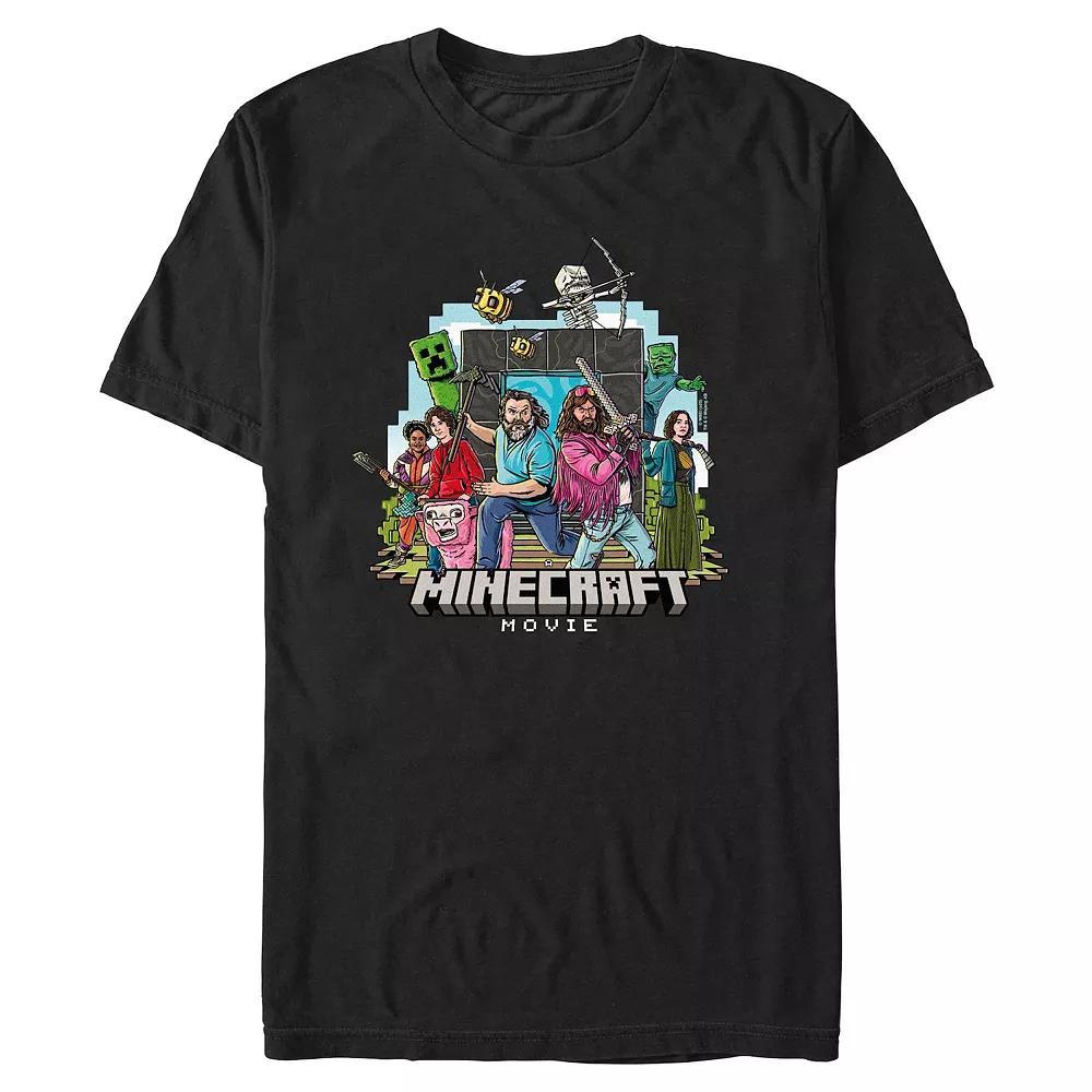 Big & Tall Minecraft Movie Heroes Group Graphic Tee, Men's, Size: XXL Tall, Black Product Image