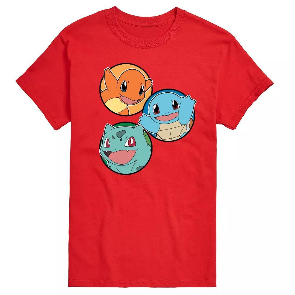 Men's Pokemon Squirtle Bulbasaur Charmander Graphic Tee,  Product Image