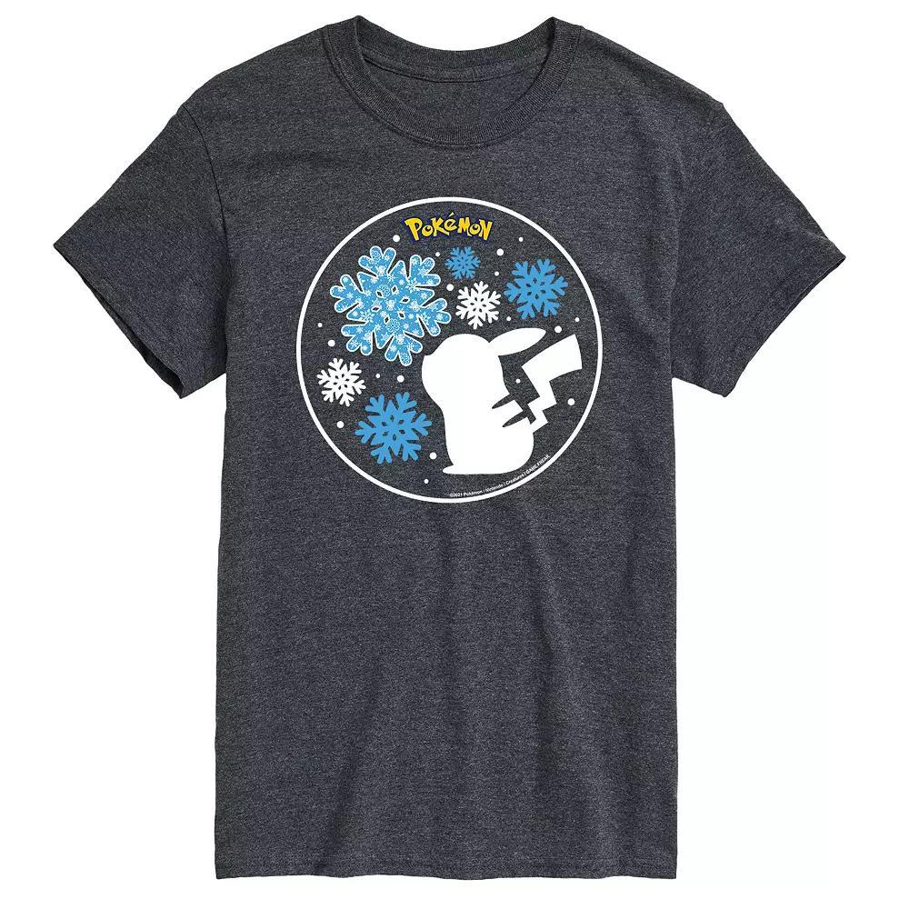 Big & Tall Pokemon Snowflake Pikachu Tee, Men's, Size: 6XB, Gray Product Image