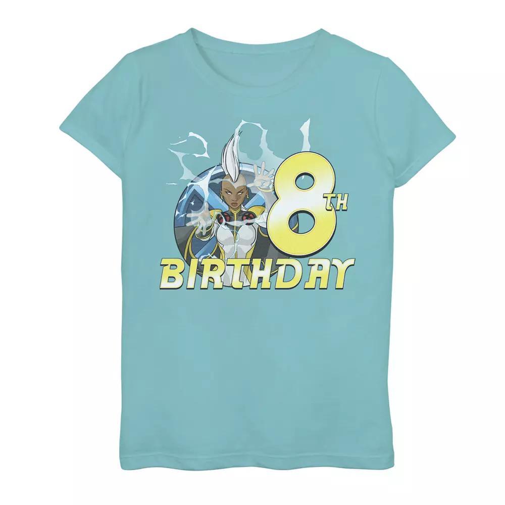 Girls 7-16 Marvel X-Men Storm 8th Birthday Portrait Graphic Tee, Girl's, Size: Medium, Tahi Blue Product Image