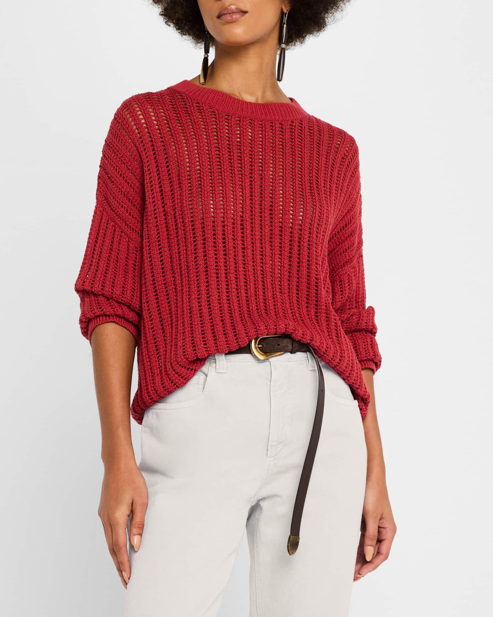 Open-Weave Cotton Sweater Product Image