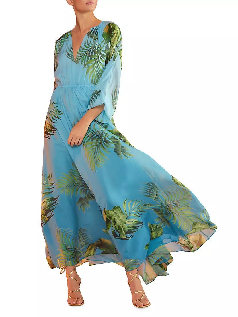 Tropical-Print Chiffon Gown Product Image