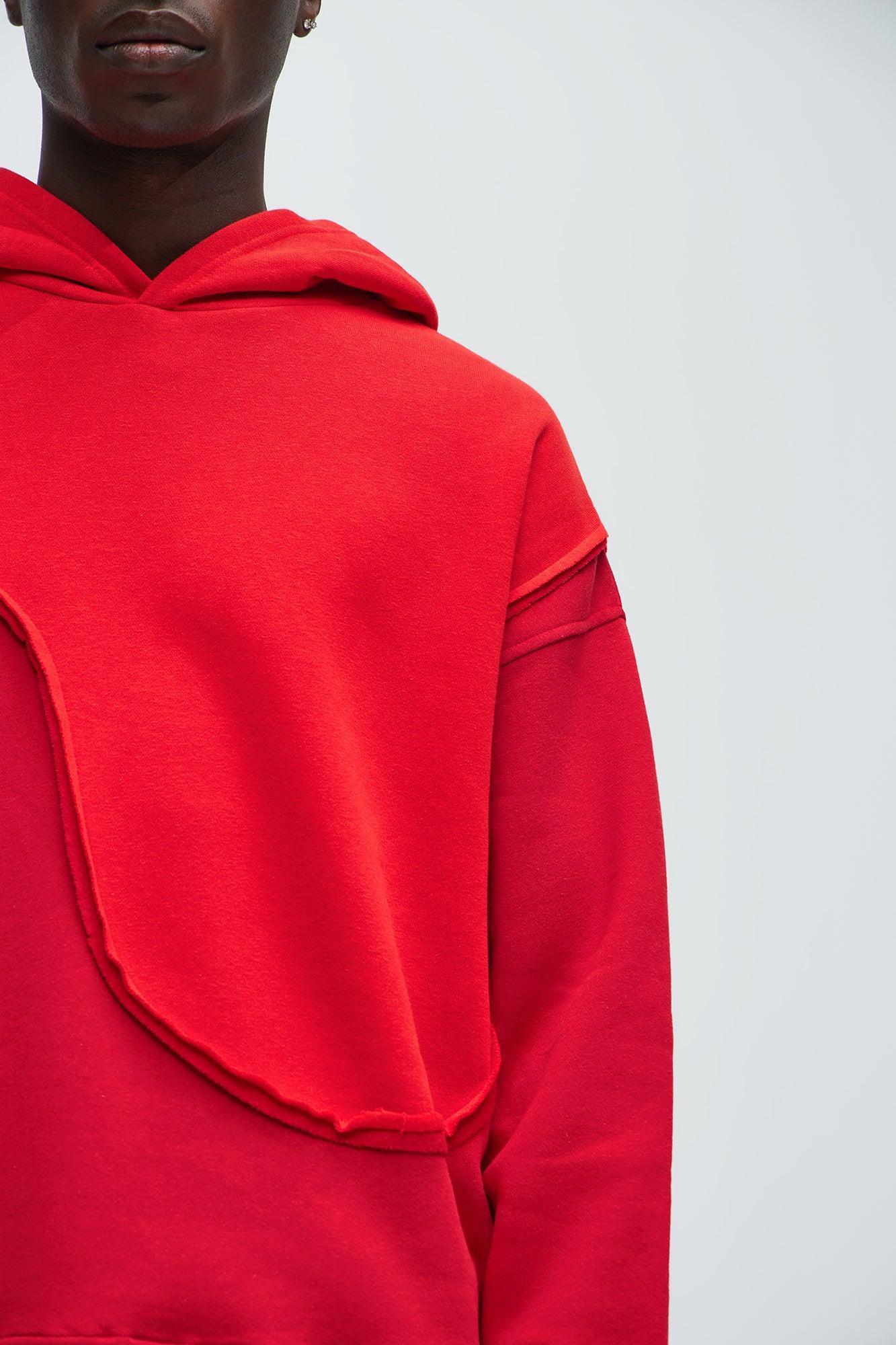 Tyson Oversized Swirl Hoodie - Red/combo Product Image