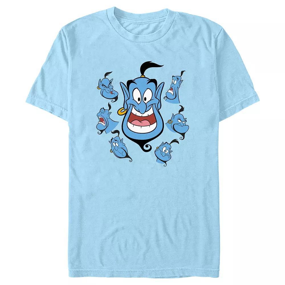 Disney's Aladdin Genie Funny Faces Men's Graphic Tee, Size: Small, Light Blue Product Image