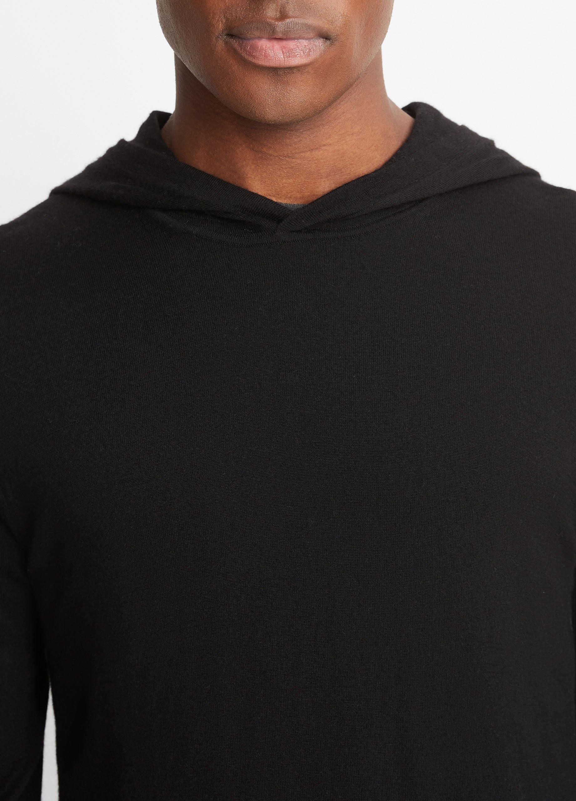 Mens Featherweight Wool Cashmere Pullover Hoodie, Heather White, Size XXL Vince Product Image