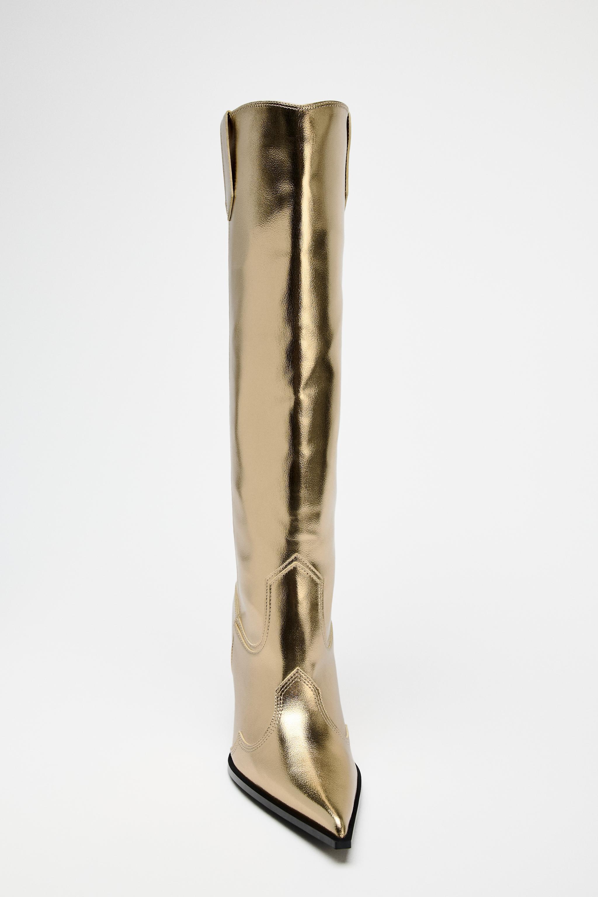 METALLIC EFFECT HEELED BOOTS Product Image