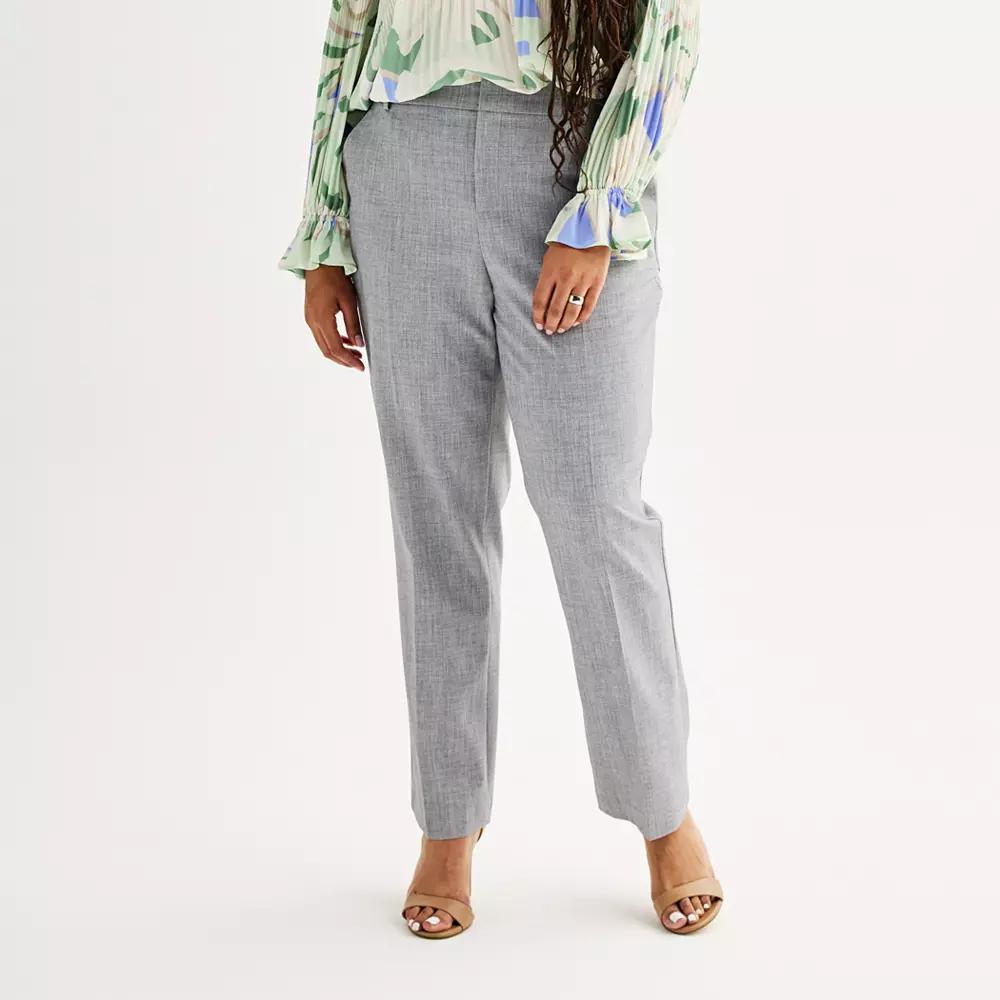 Plus Size Nine West Barely Bootcut Pants, Women's, Size: 30W Short, Gray Grey Product Image