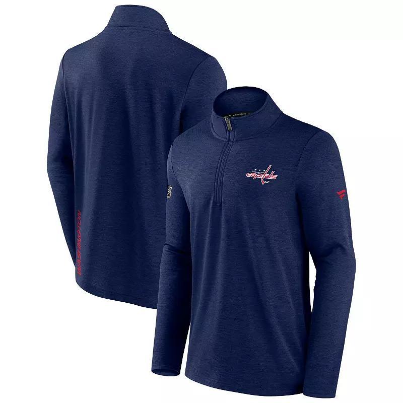 Men's Fanatics Branded Heather Navy Washington Capitals Authentic Pro Rink Quarter-Zip Jacket, Size: Small, Blue Product Image