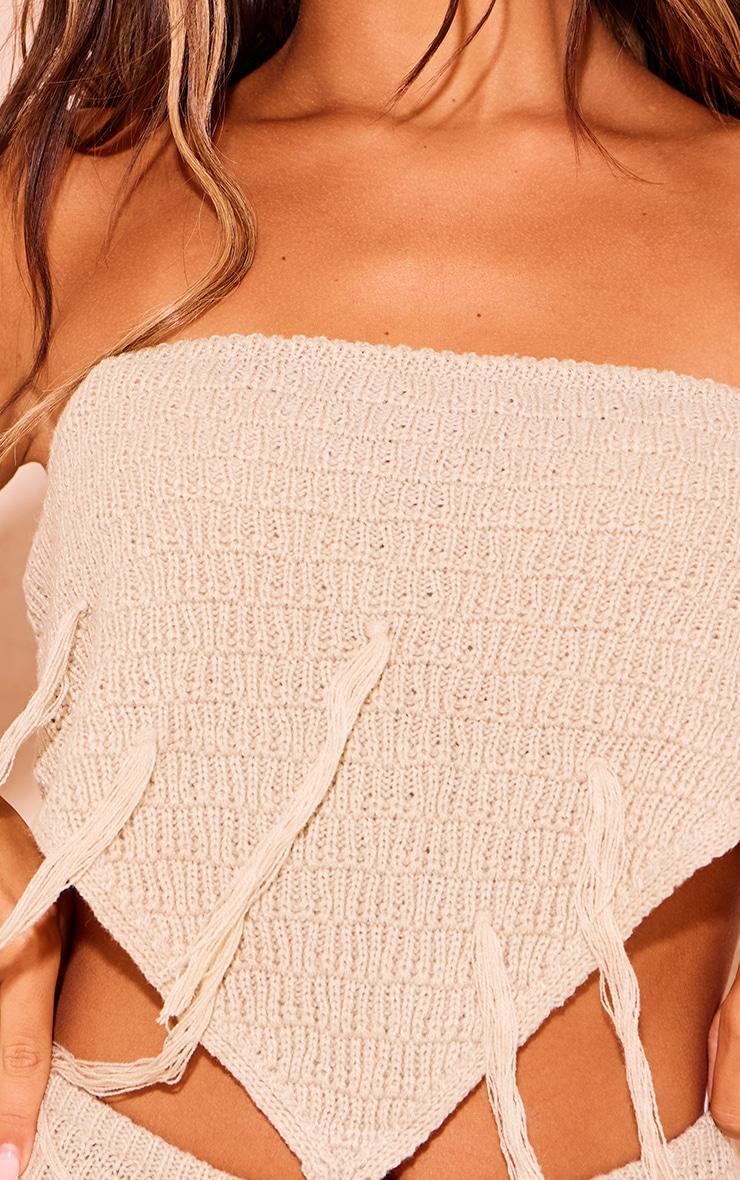 Sand Textured Crochet Tie Back Bandeau Product Image