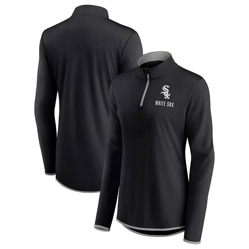 Women's Fanatics Branded Black Chicago White Sox Worth The Drive Quarter-Zip Jacket,  Product Image