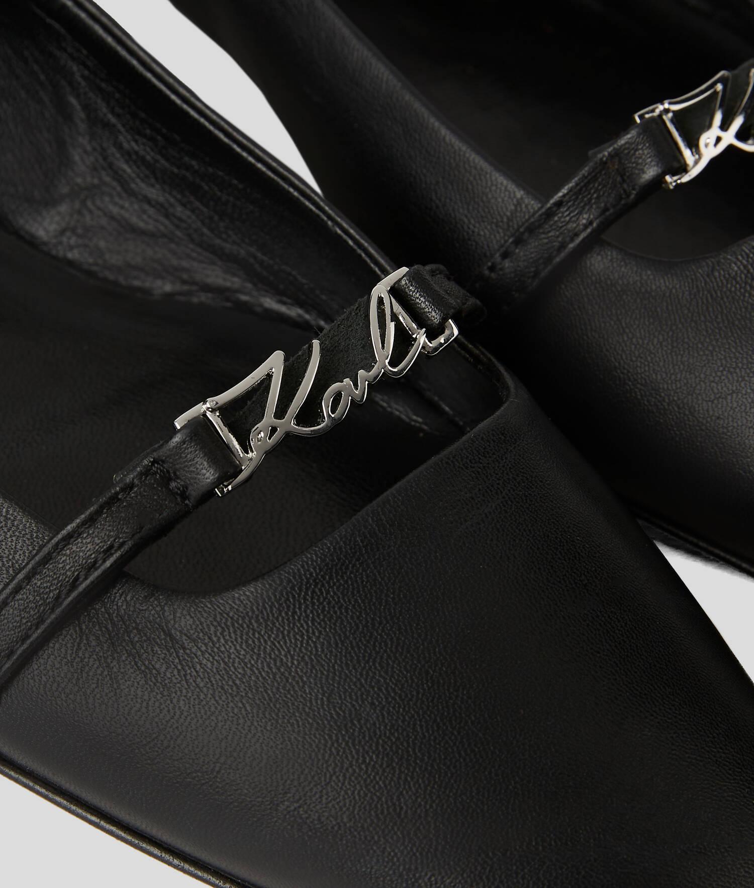 KARL SIGNATURE SQUARE TOE FLATS Product Image