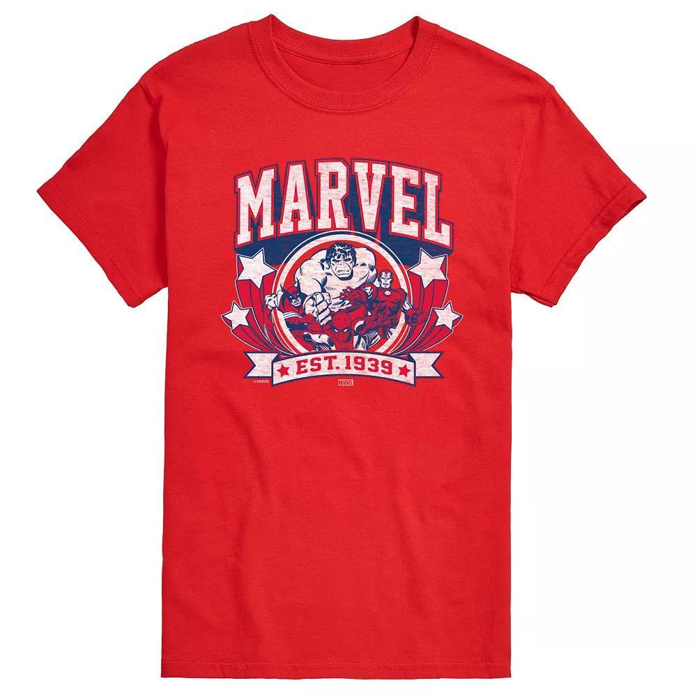 Big & Tall Marvel Collegiate Americana Graphic Tee, Men's,  Product Image