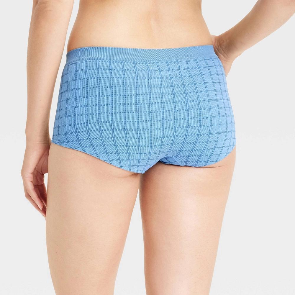 Womens Seamless Boy Shorts - Auden Blue Twilight Plaid XL Product Image