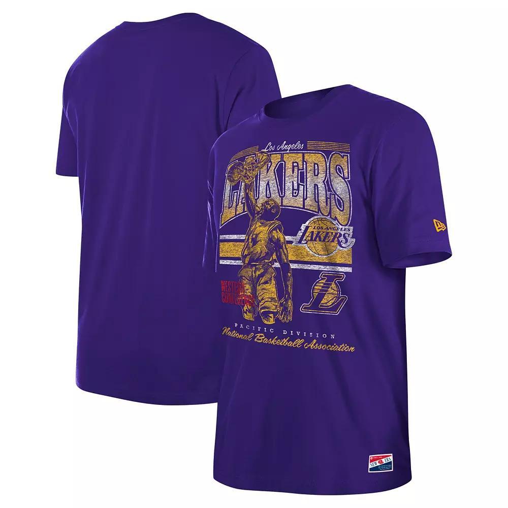 Men's New Era Purple Los Angeles Lakers Enzyme Wash Oversized T-Shirt, Size: XL Product Image