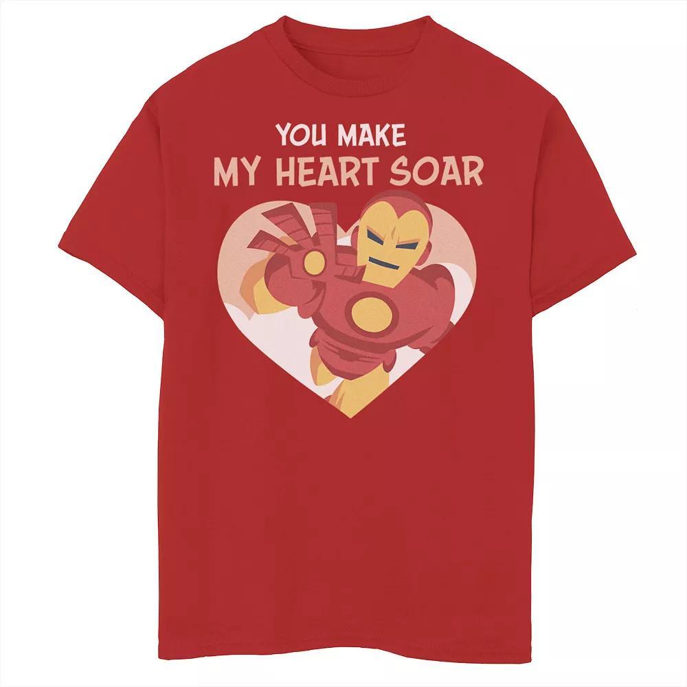 Boys 8-20 Marvel Iron Man You Make My Heart Soar Valentine Card Graphic Tee, Boy's,  Product Image