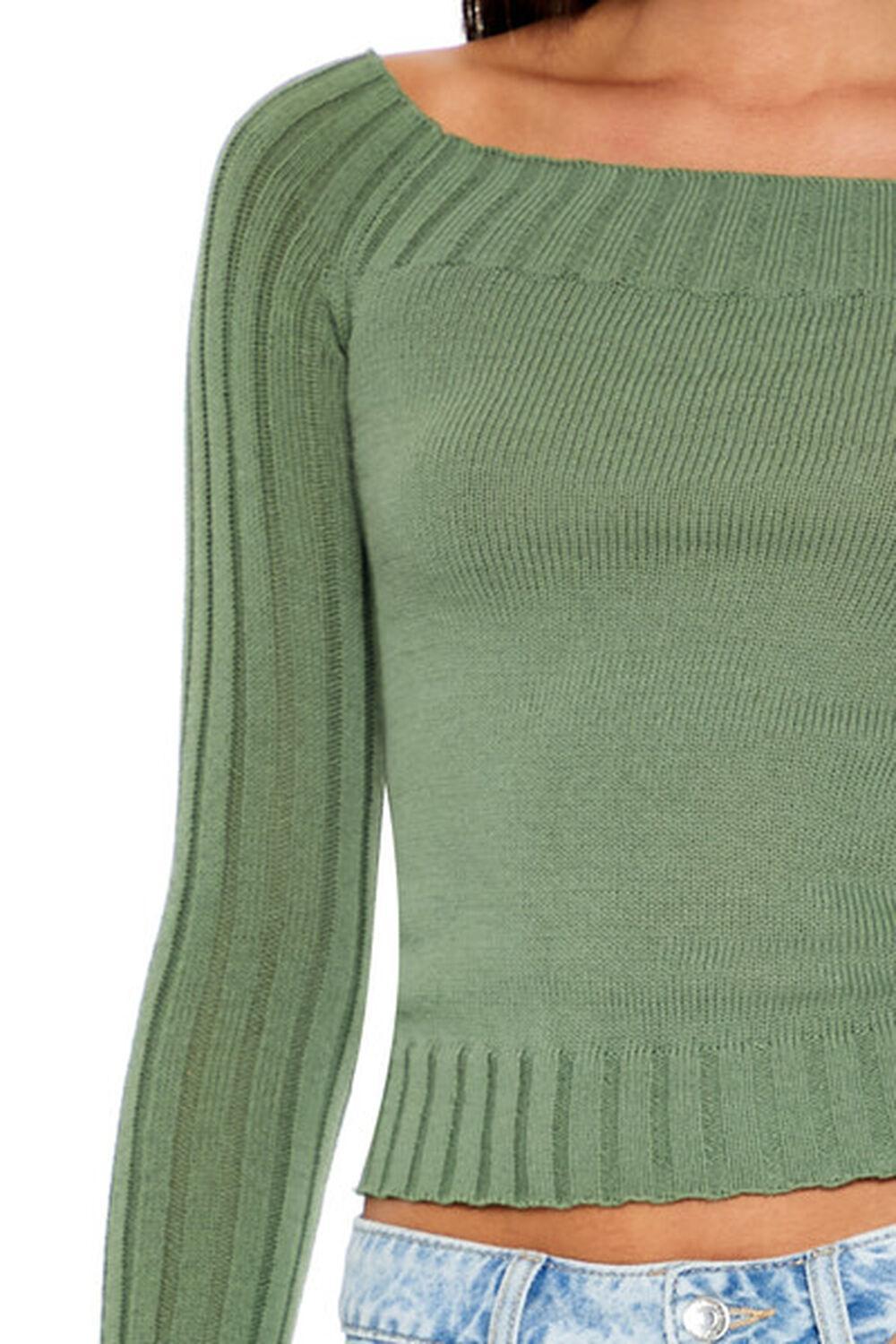 Cropped Mixed Rib-Knit Sweater | Forever 21 Product Image