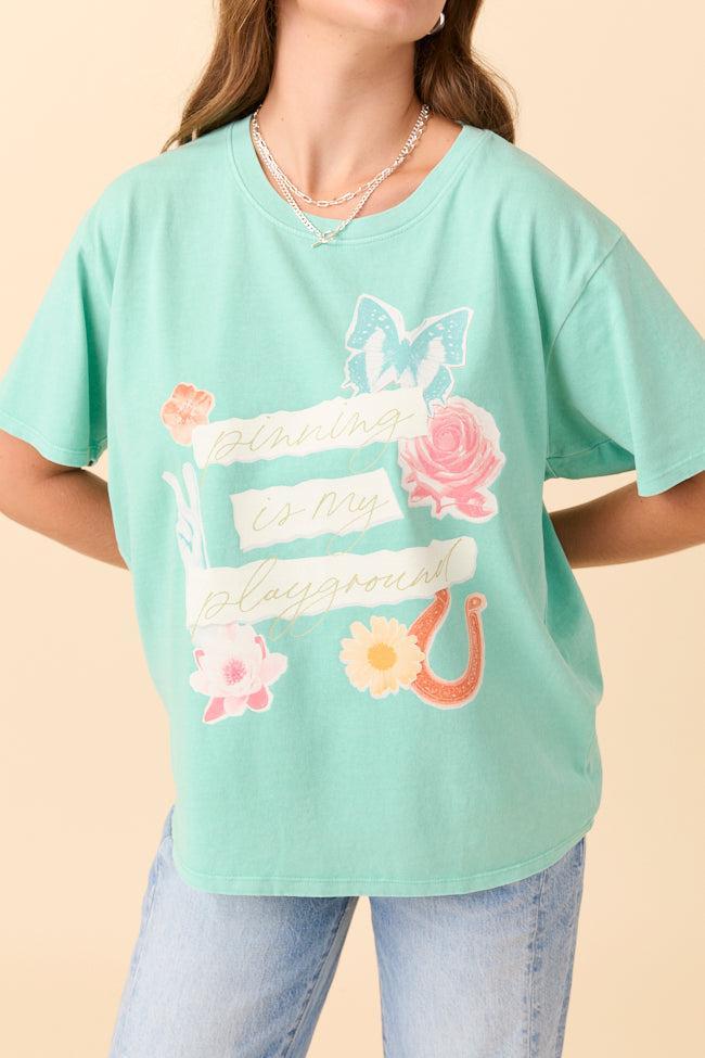 Pinning Is My Playground Mint Graphic Tee Product Image
