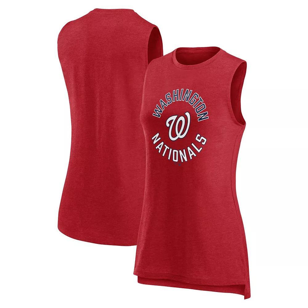 Women's Fanatics Branded Heather Red Washington Nationals What Goes Around Tank Top,  Product Image