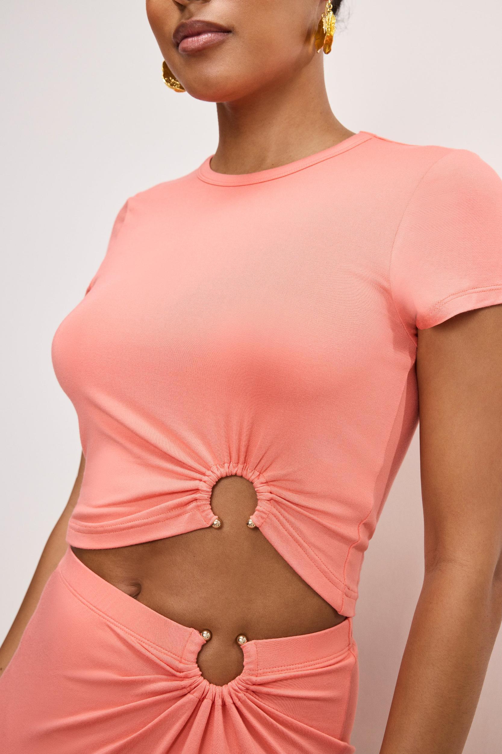 STRETCH JERSEY  TOP | CORAL002 Product Image