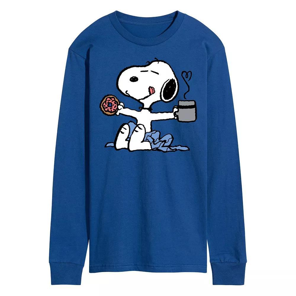 Men's Peanuts Snoopy Donut Coffee Long Sleeve,  Product Image
