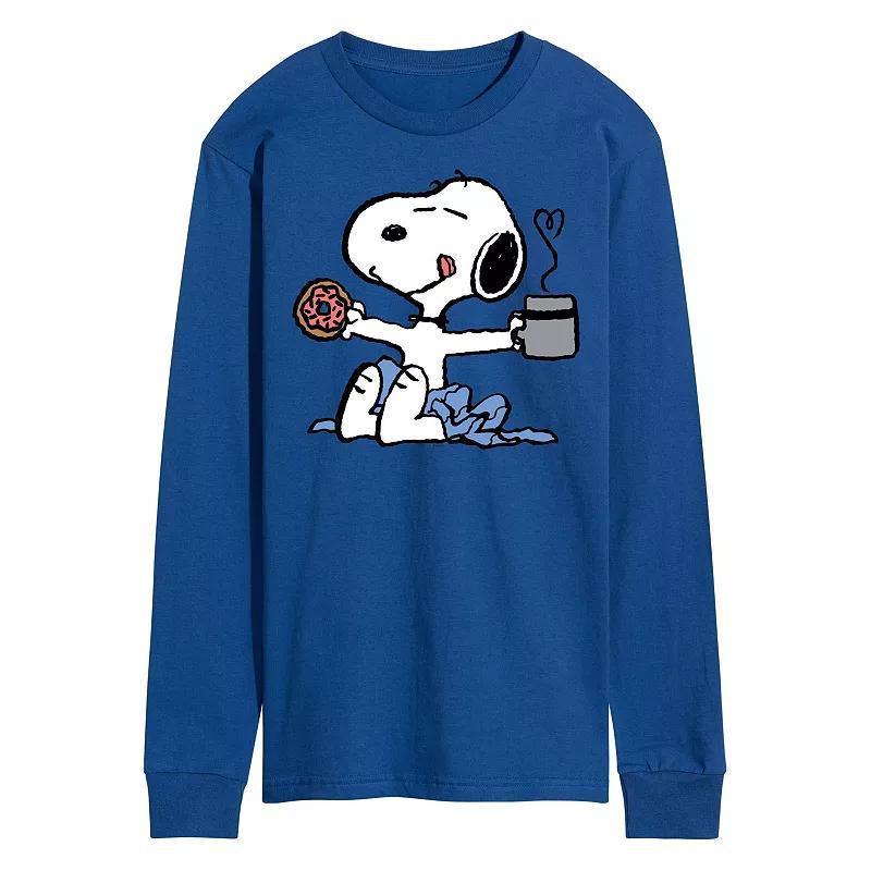 Men's Peanuts Snoopy Donut Coffee Long Sleeve, Size: XL, Red Product Image