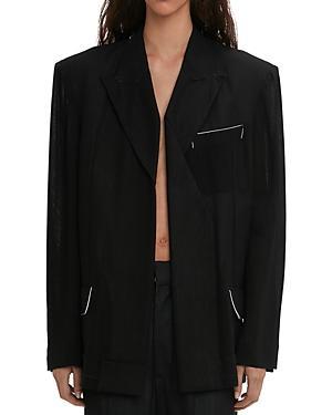 Fold-detail Tailored Oversized Jacket In Black Product Image