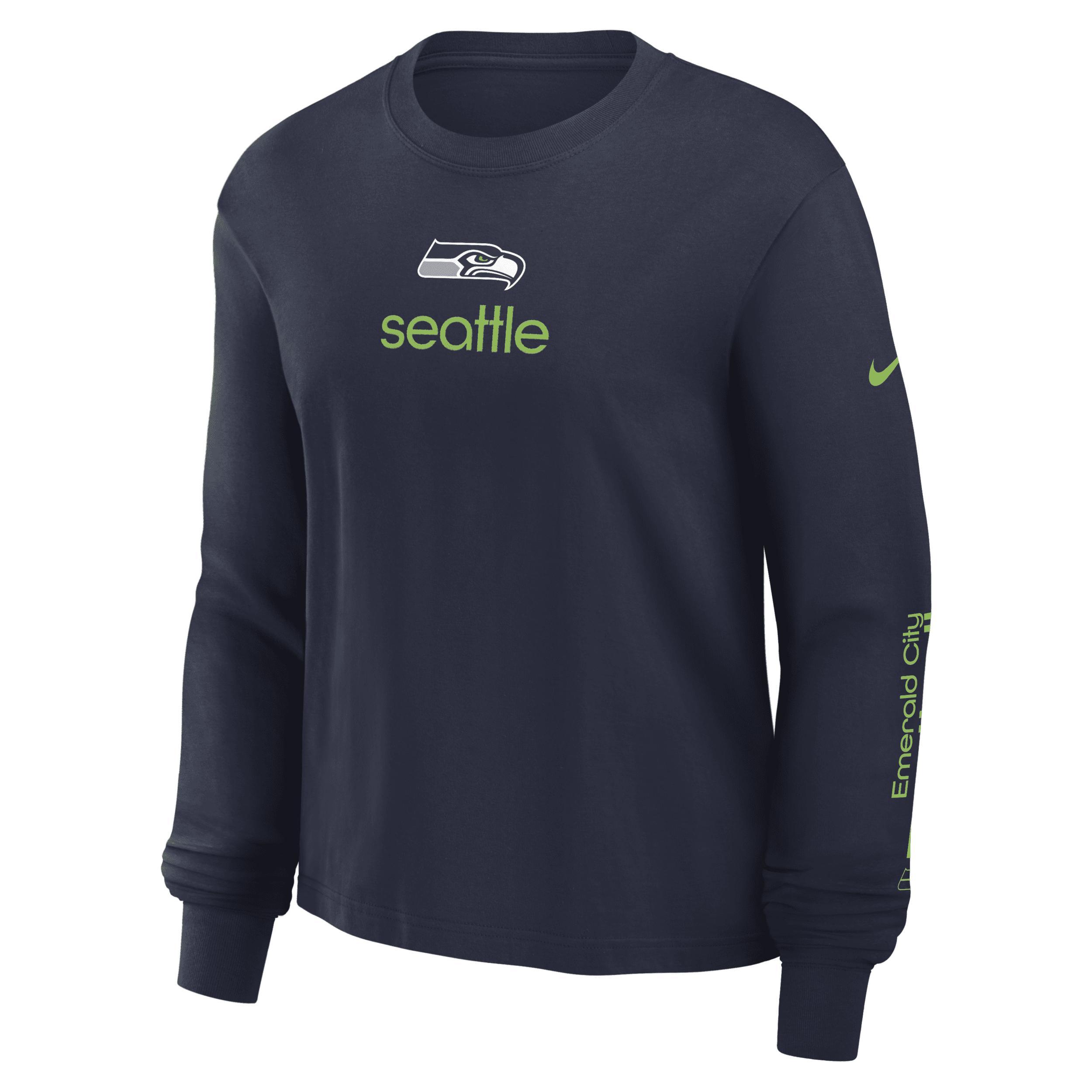Seattle Seahawks Boxy Nike Womens NFL Long-Sleeve T-Shirt | 01N241S78-2QV Product Image