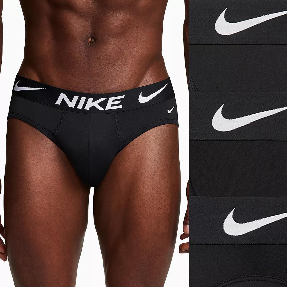 Men's Nike Dri-FIT Essential 3-pack Microfiber Briefs, Size: Large, Black Product Image