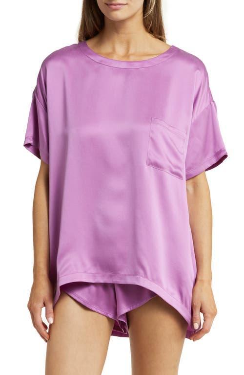 Womens Washable Silk Tee 2-Piece Pajama Set Product Image